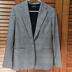 Lauren Ralph Lauren Women's 1 Button Blazer Jacket Size 4 Grey